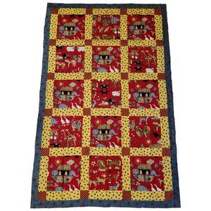 Noahs Ark Panels Animals Borders Hearts Ladybugs Apples Cotton Fabric